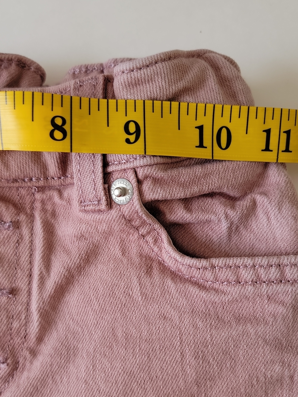 Cat & Jack Girls Denim Jeans Mauve Pink Snap Closure Flare Retro Style Size 8 - Picture 8 of 13